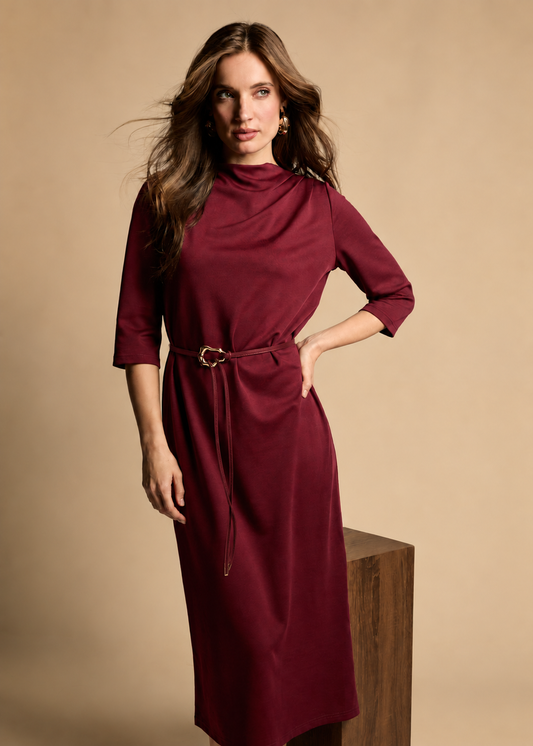 Devoted Midi Dress - Burgundy
