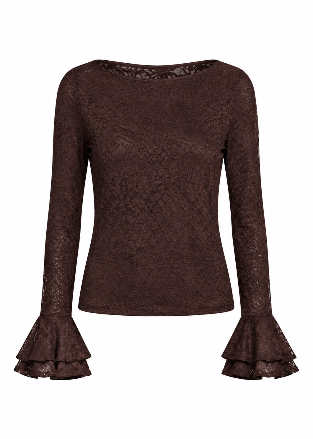 Beverly Kanten Top - Dark Chocolate