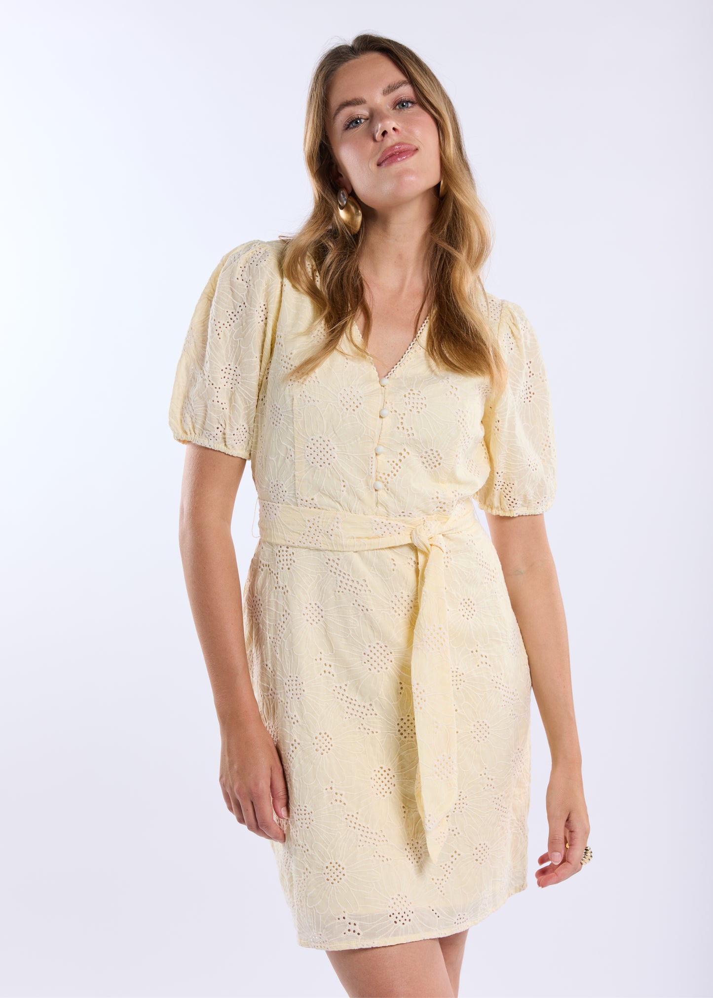 Dance Jurk Korte Mouw - Butter Yellow