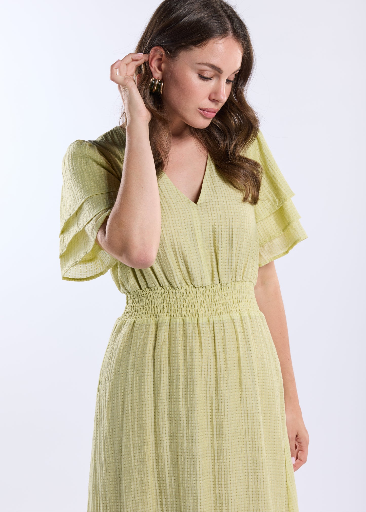 Danic Jurk Korte Mouw - Avocado Green