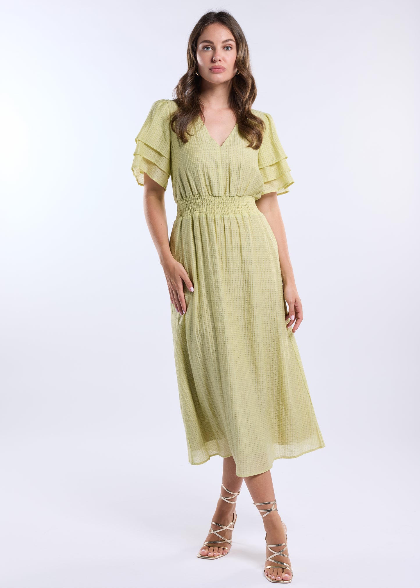 Danic Jurk Korte Mouw - Avocado Green