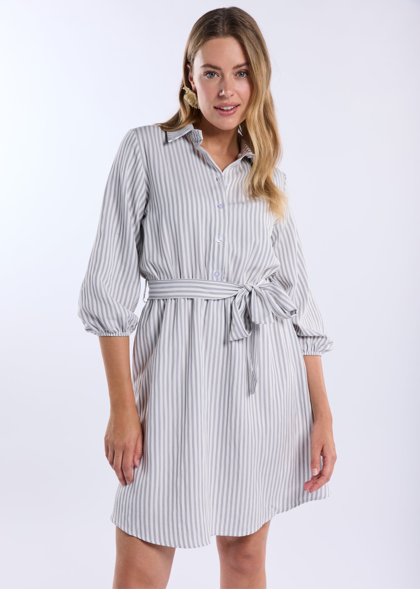 Dany Dress Grey/White