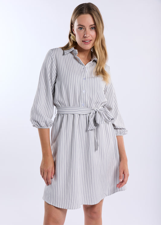 Dany Dress Grey/White