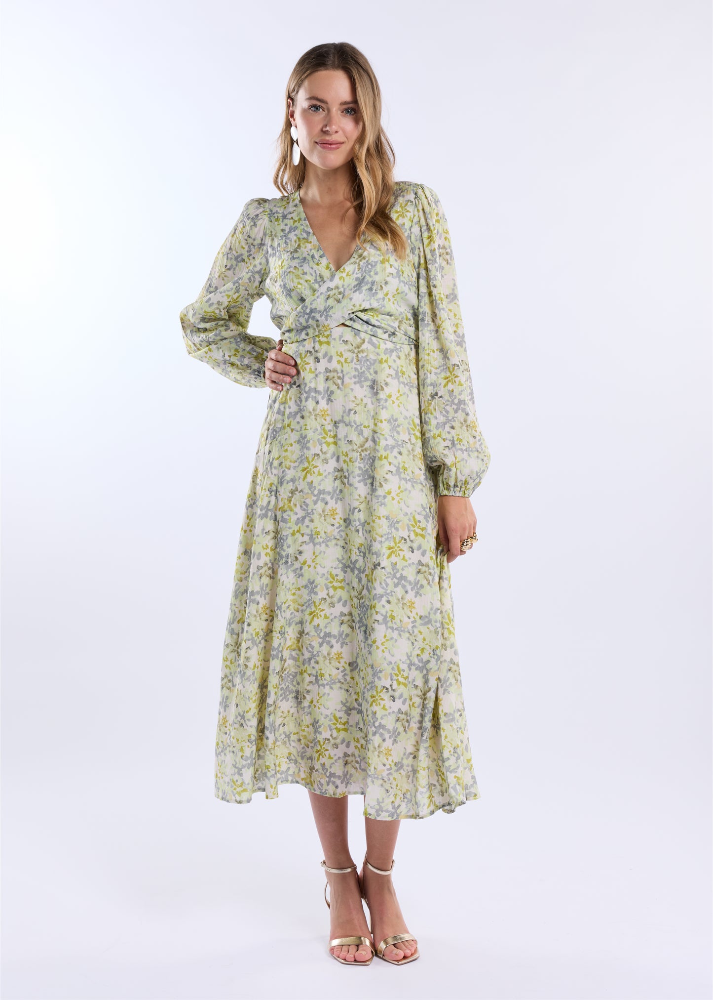 Delilah Jurk Lange Mouw - Flower