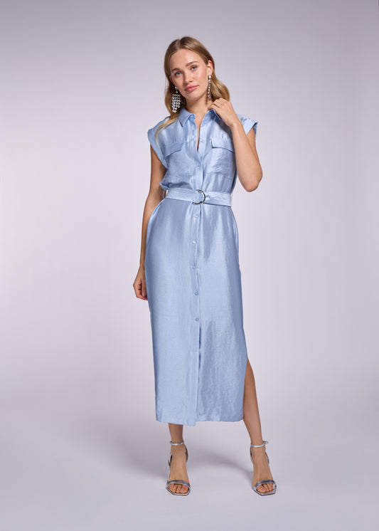 Demma Midi Shirt Dress - Classic Blue