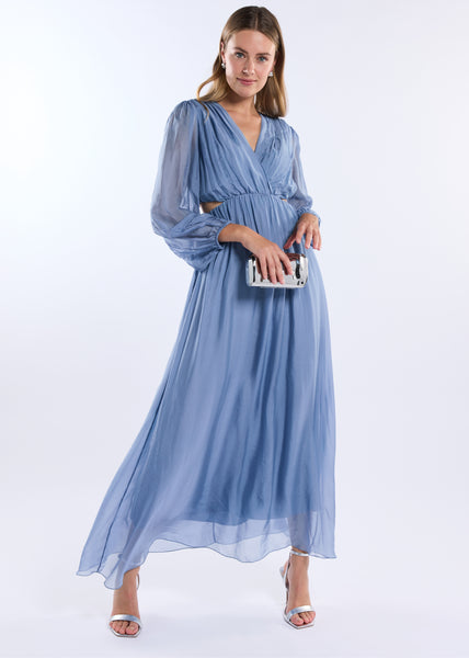 blu heaven dress Ice Blue Mixed-Media Michaela Midi Dress main image 0