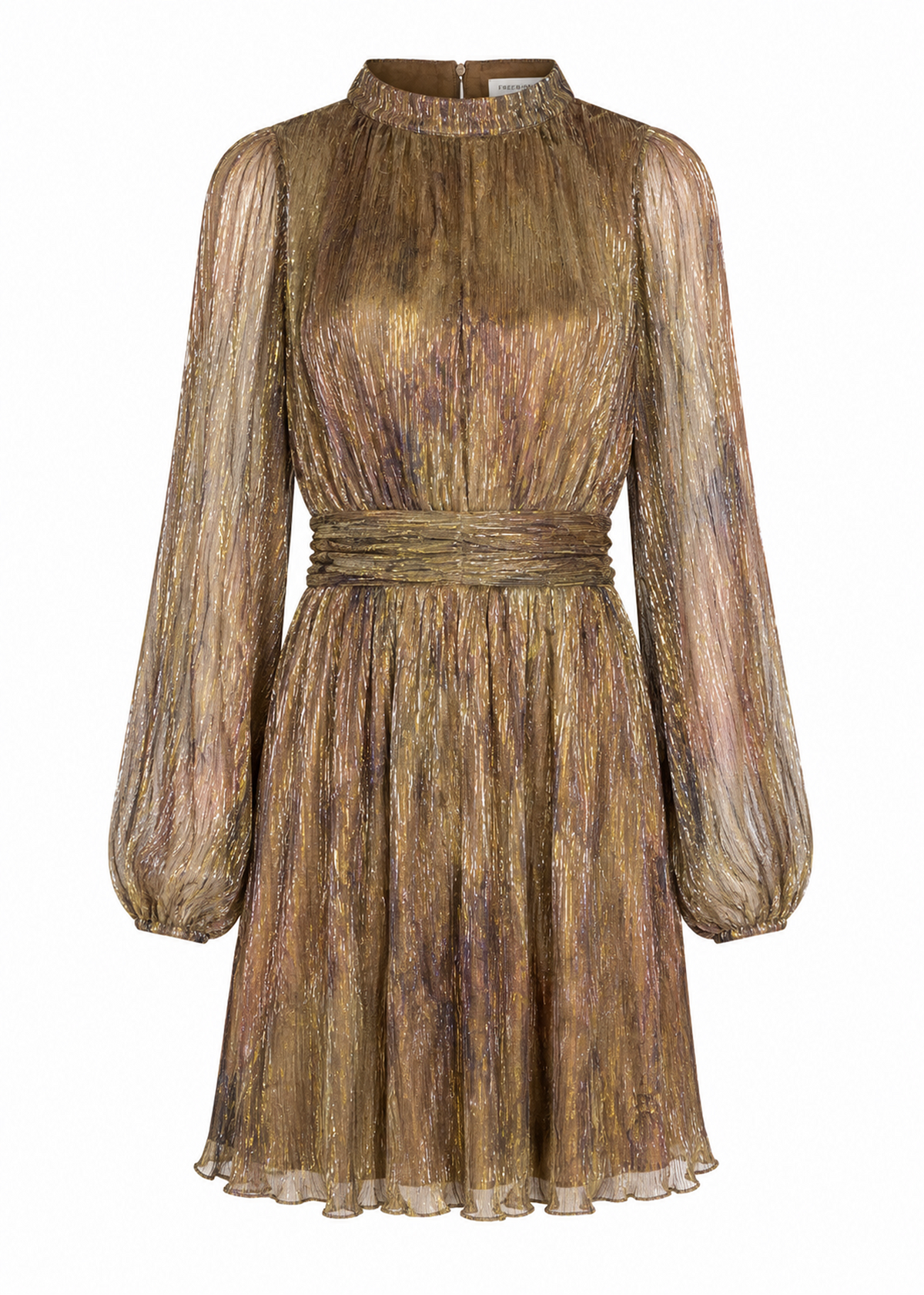 Dalea Plisse Jurk - Glitter Caramel