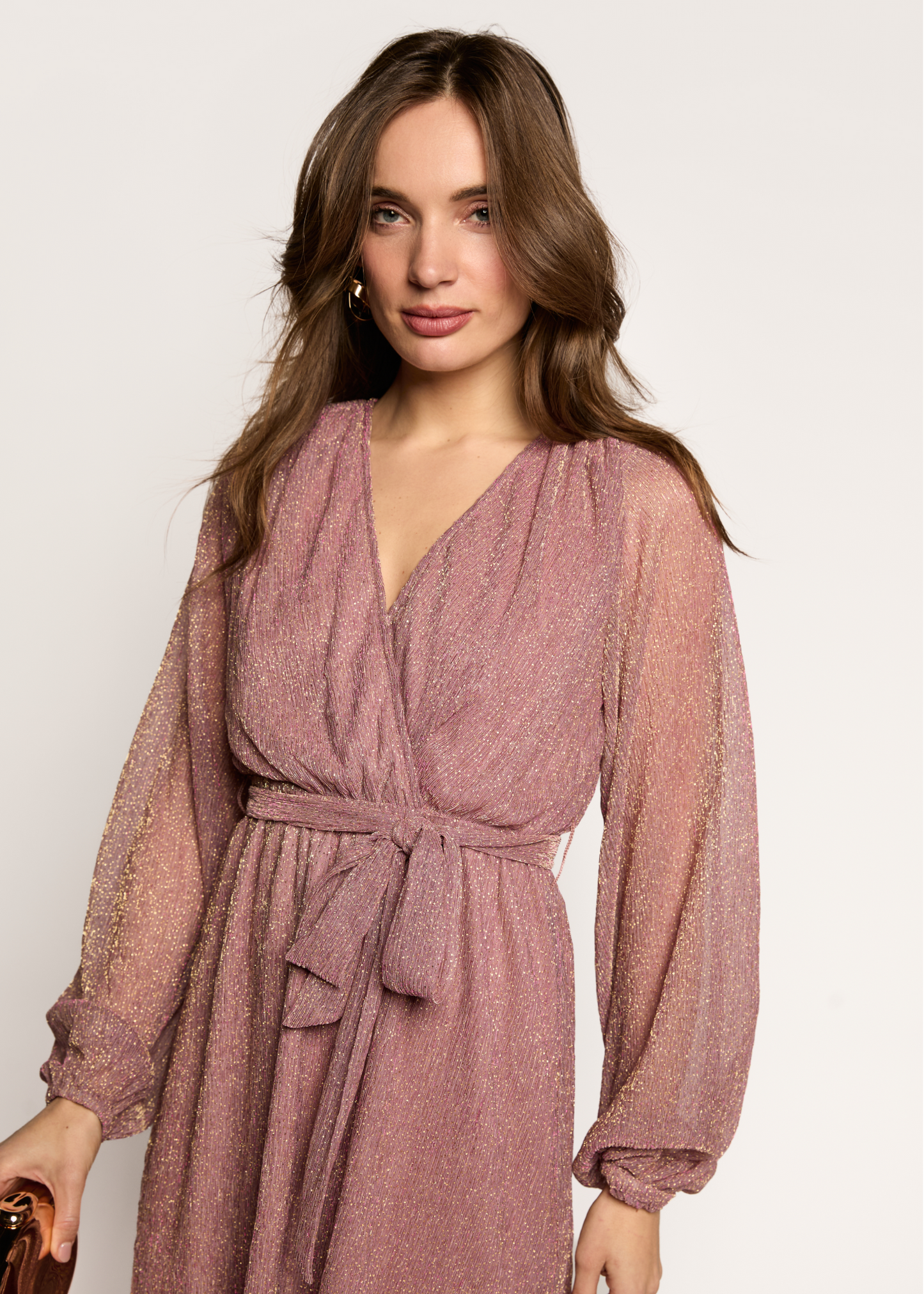 Dalena Plisse Dress - Sparkling Rose