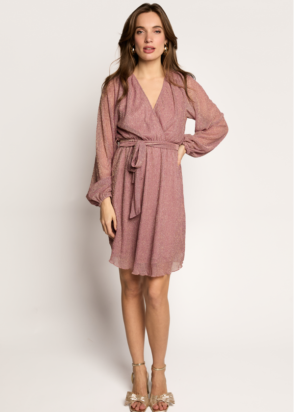 Dalena Plisse Jurk - Sparkling Rose