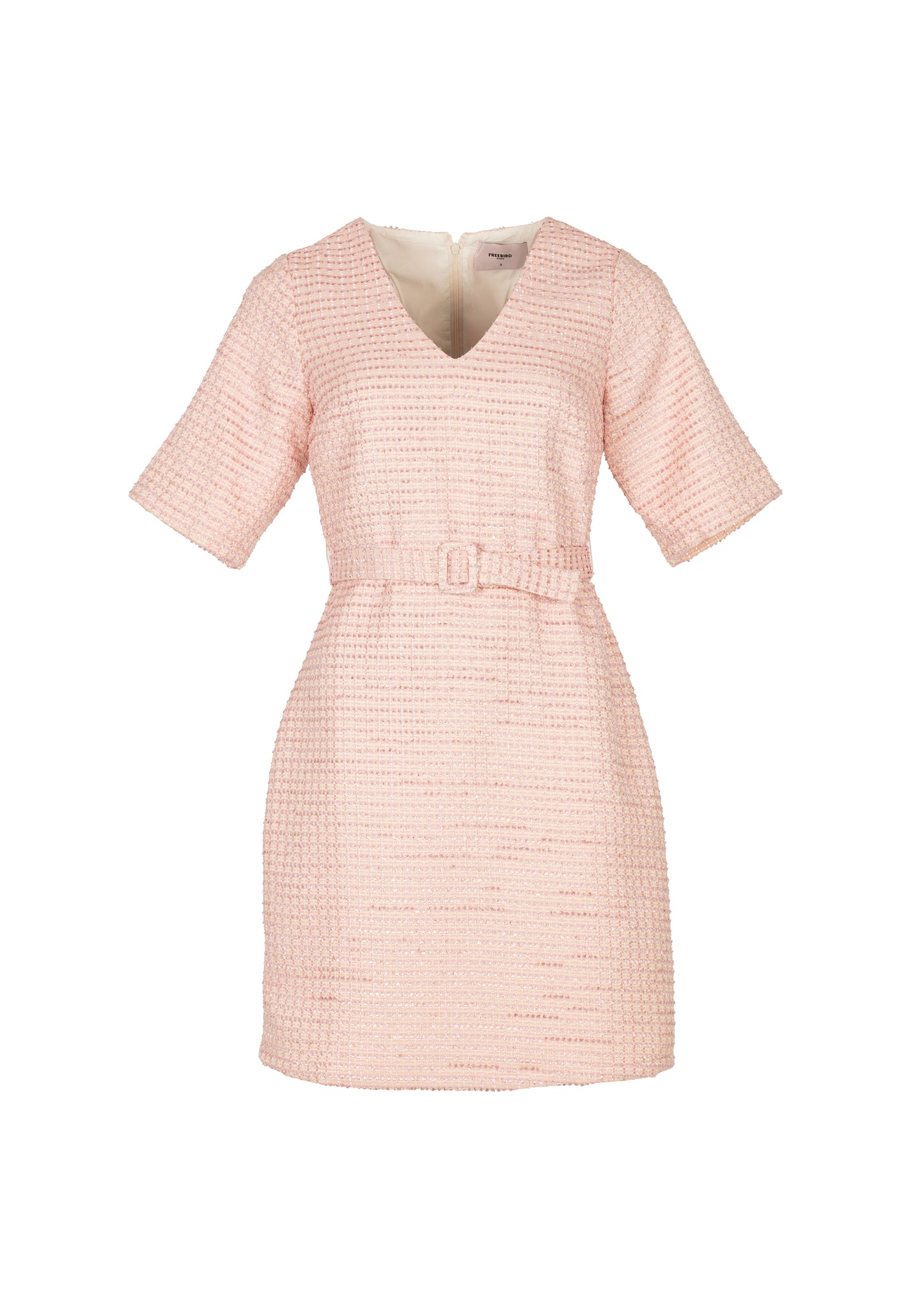 Danique Short Sleeve Dress - Powder Blush