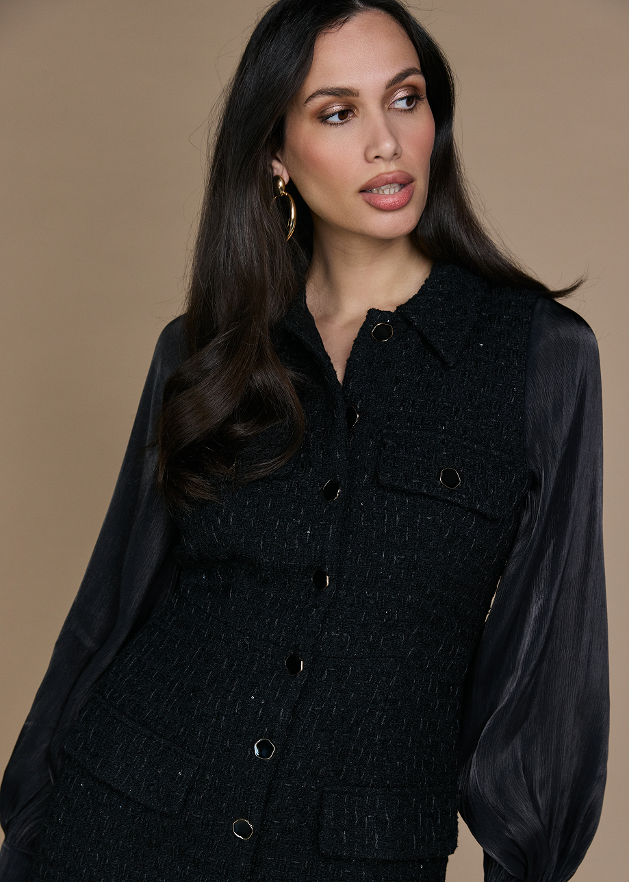 Darla Bouclé Dress - Black
