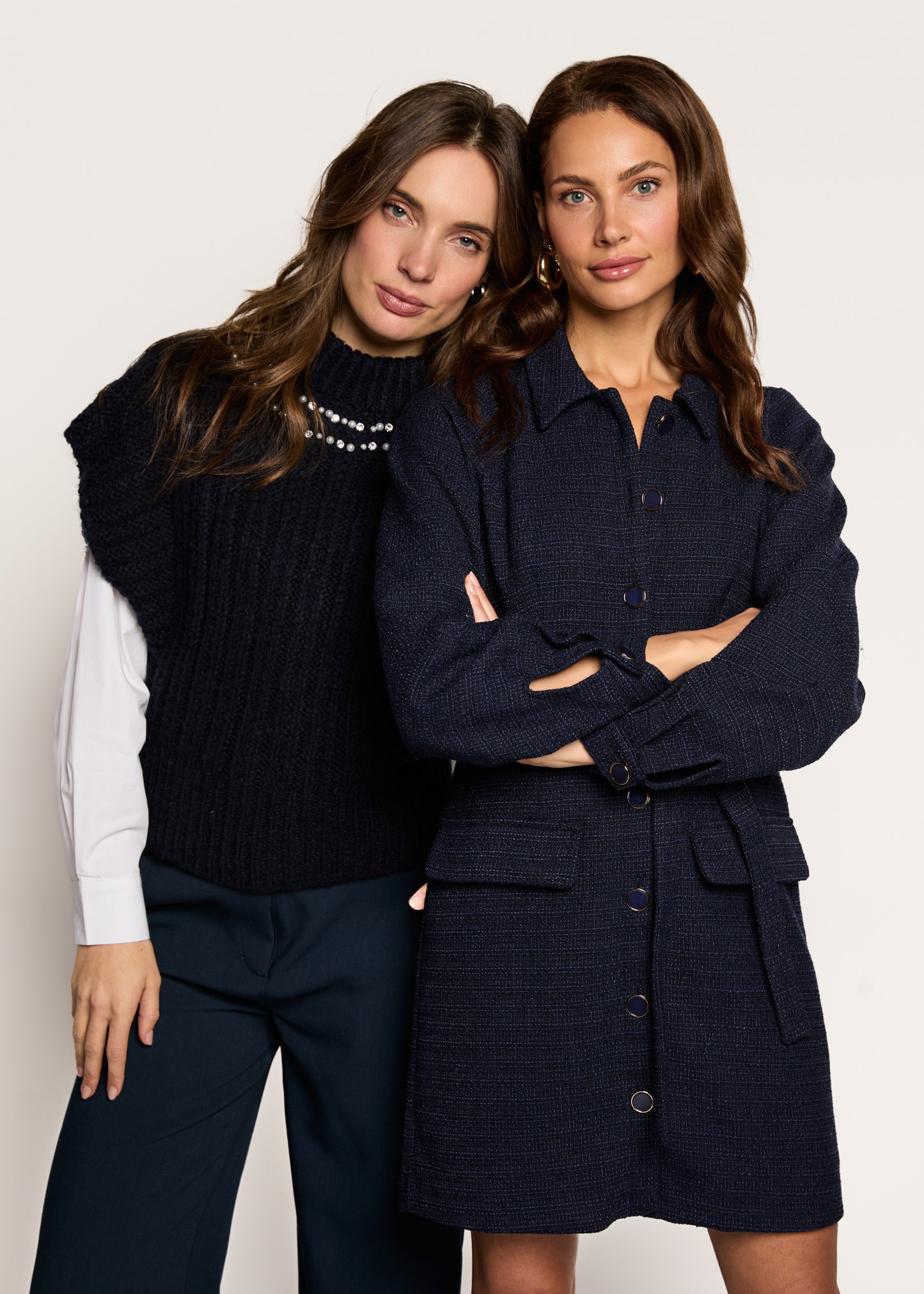 Dean Boucle Jurk - Midnight Navy