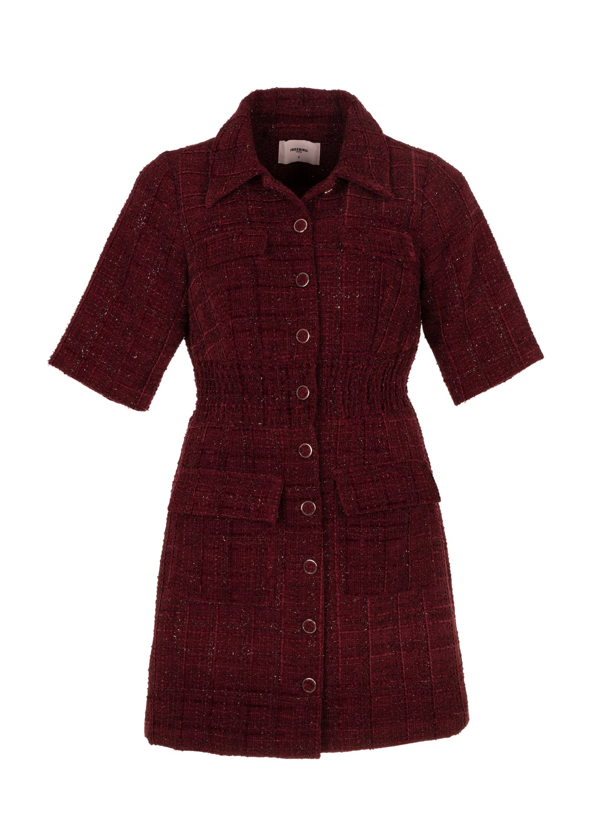 Deluxe Boucle Dress - Burgundy