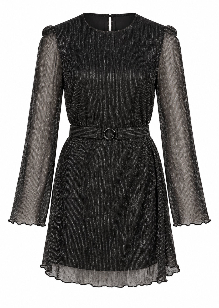 Devika Dress - Black Silver