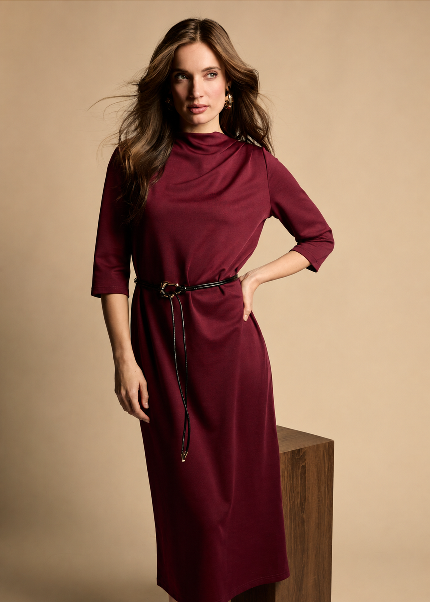 Devoted Midi Dress - Burgundy