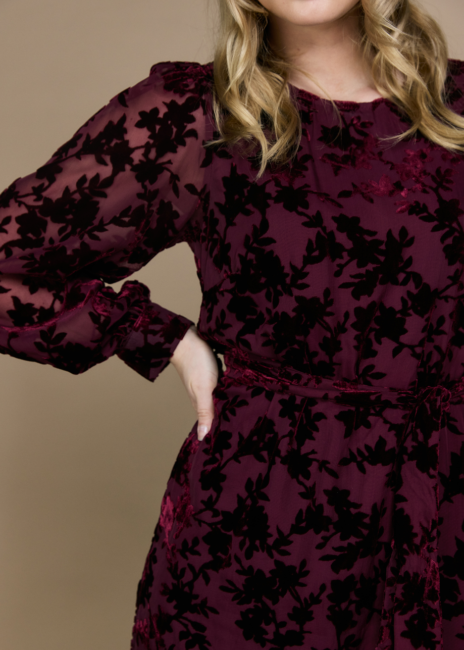 Dimphey Dress - Dark Cherry