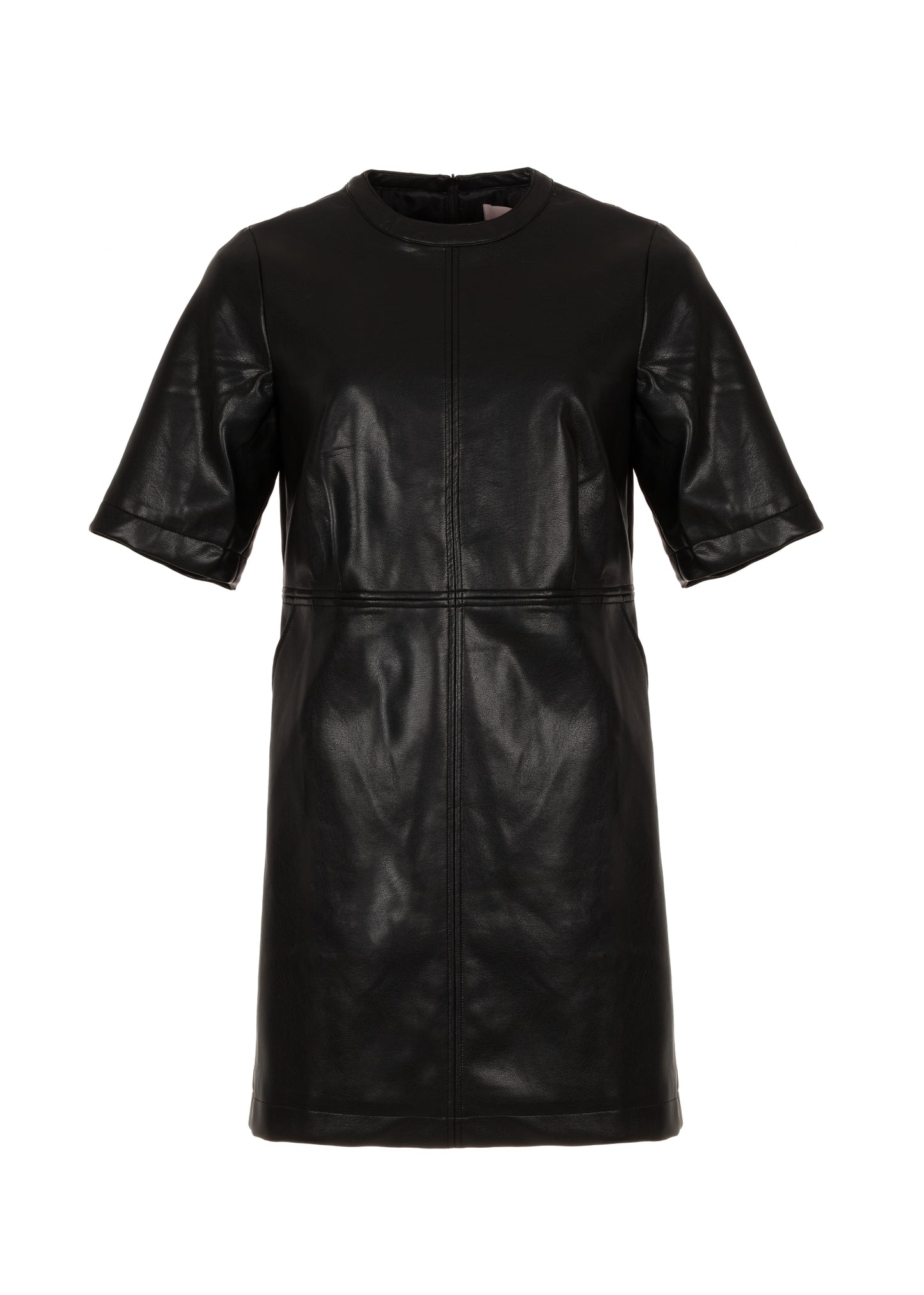 Divine Faux Leather Dress - Black
