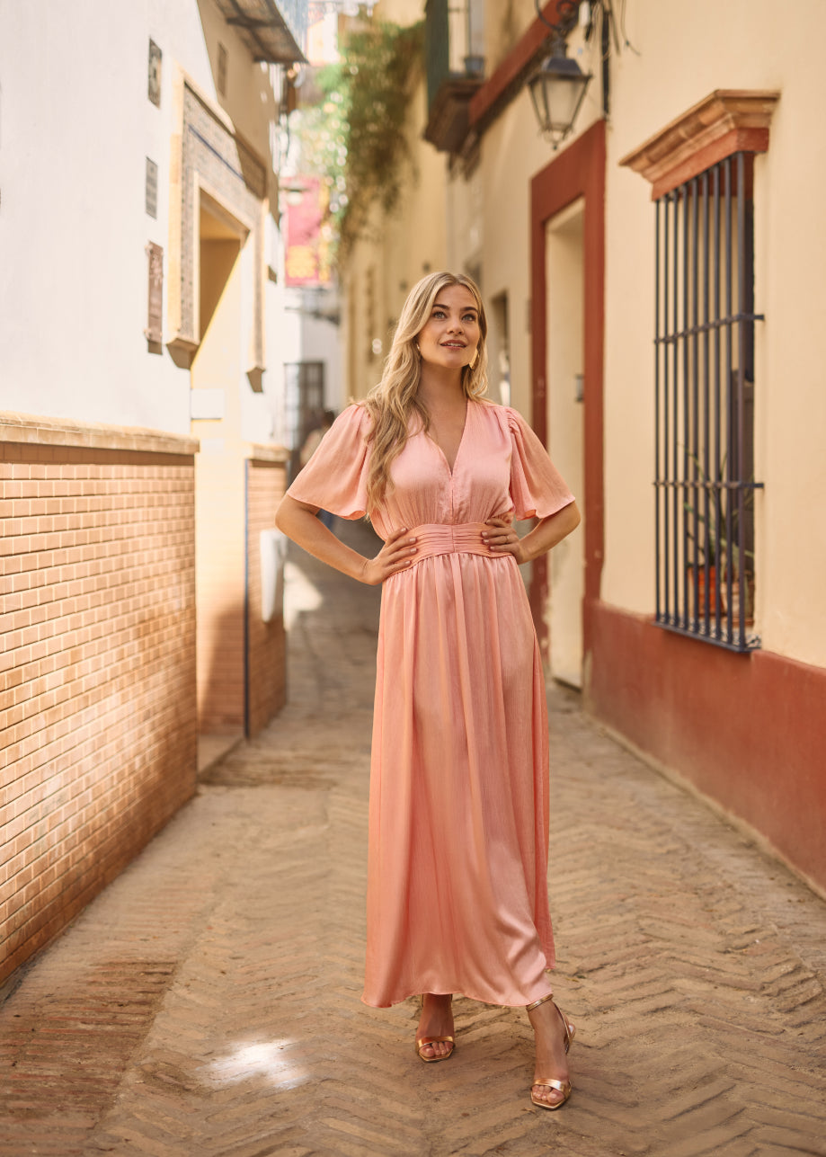 Domia Maxi Dress - Peach Blush