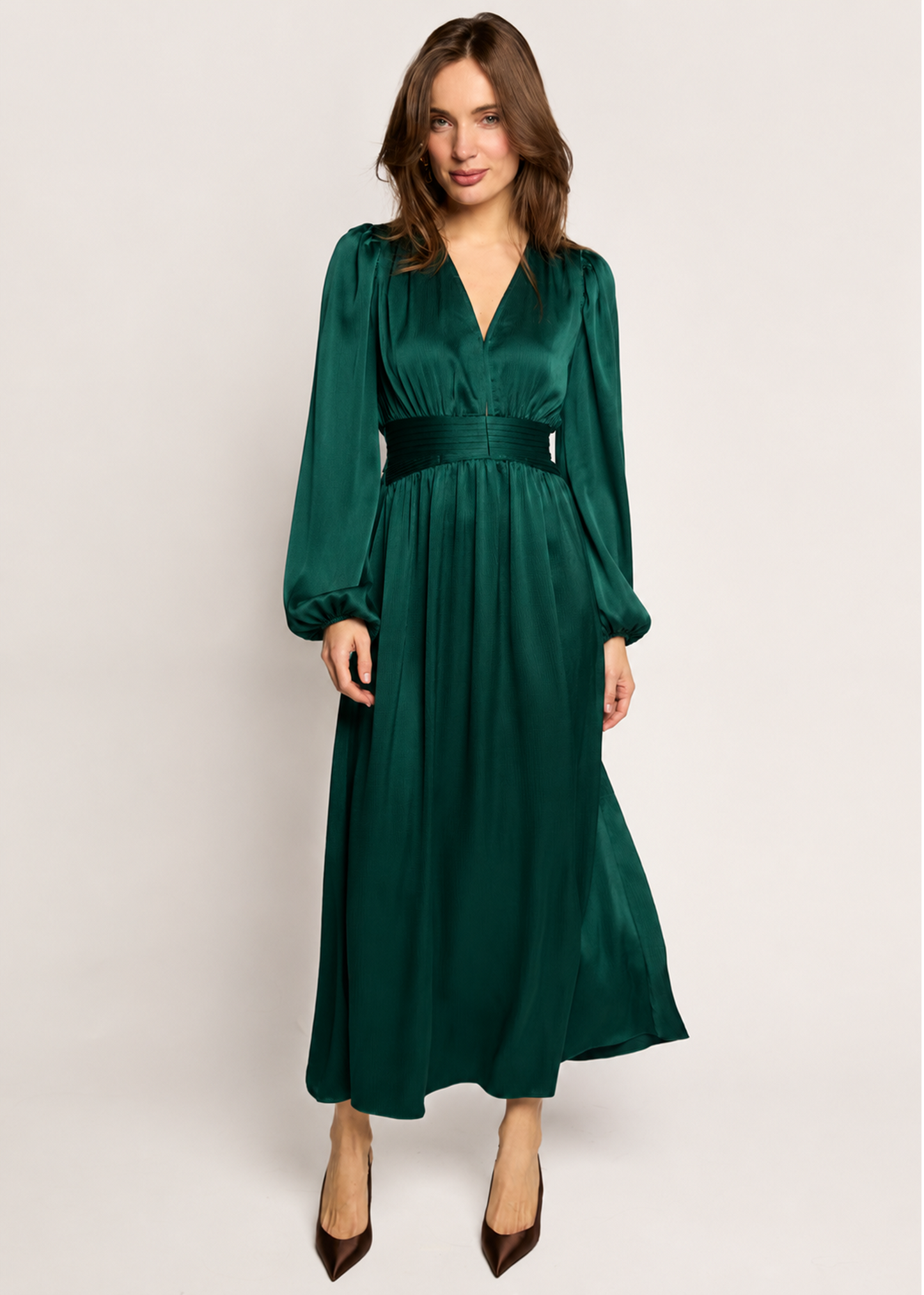 Domia Long Sleeve Dress - Teal Green