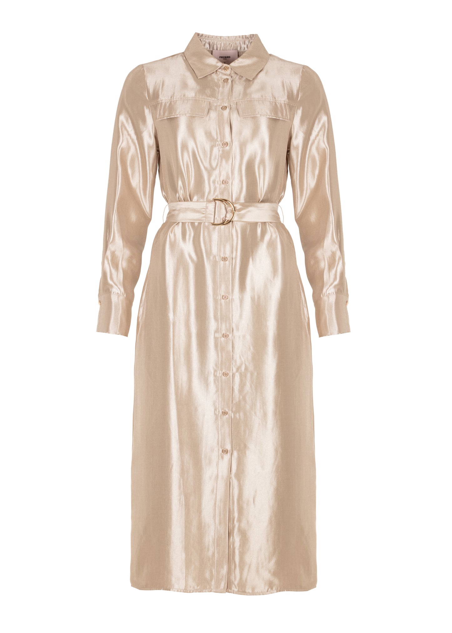 Doralee Jurk Lange Mouw - Champagne