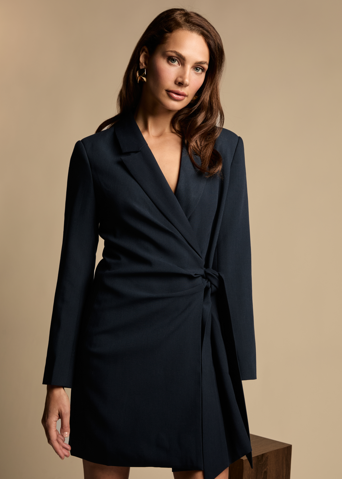 Driven Wrap Jurk - Midnight Navy