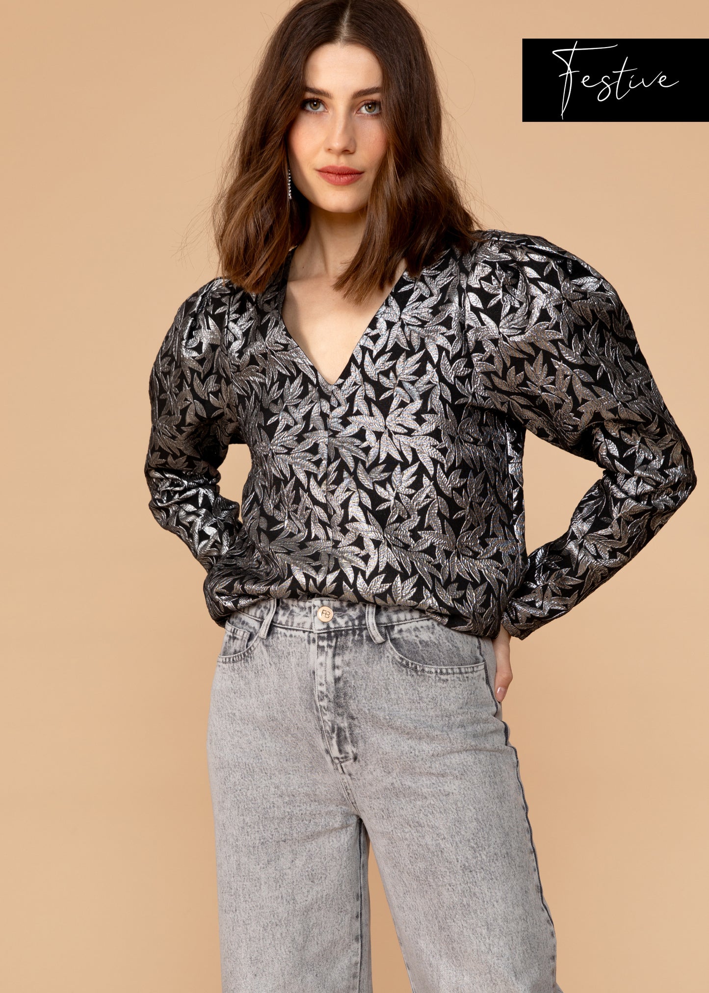 Talitha Blouse Black/Silver