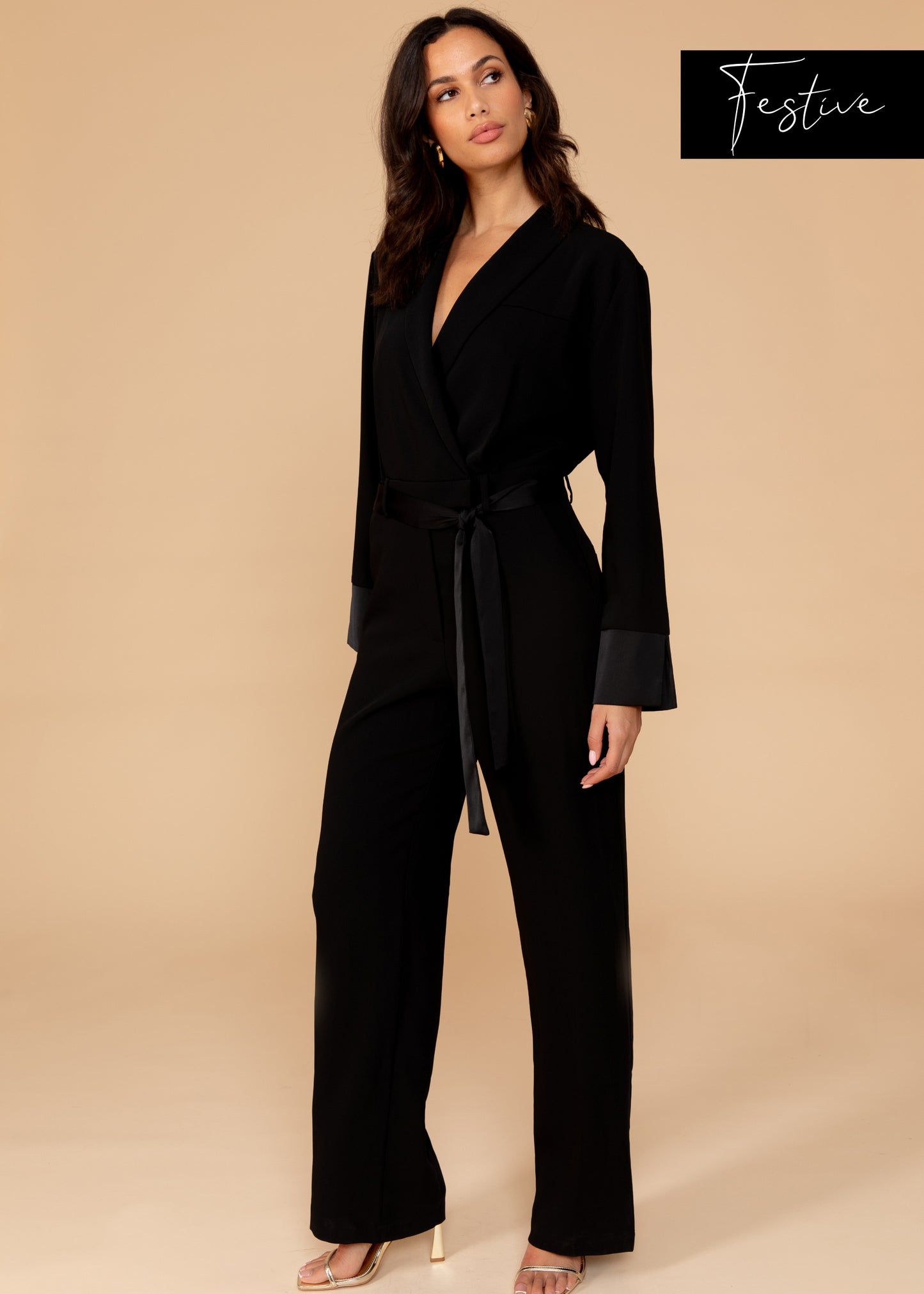 Yael Jumpsuit shawl Black