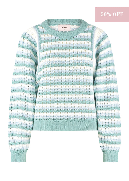 Izzy Sweater Aqua stripe