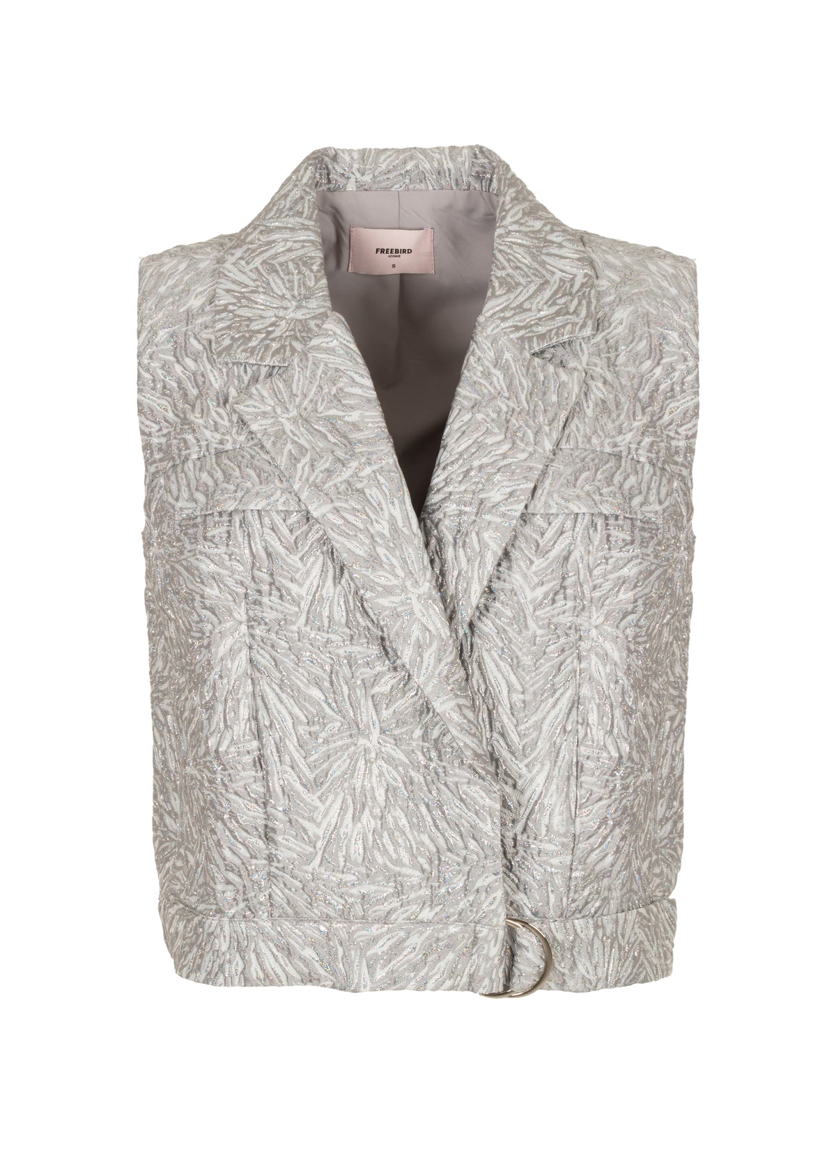 Gabriela Jacquard Gilet - Silver Grey