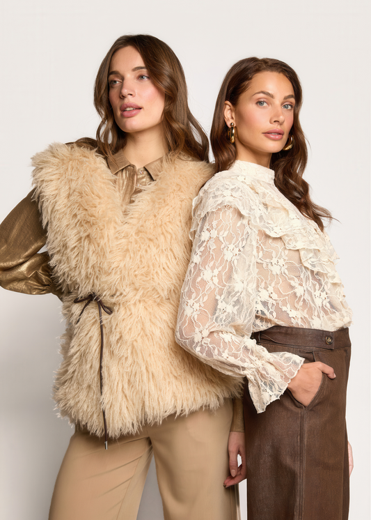 Bernadette Lace Blouse - Soft Vanilla