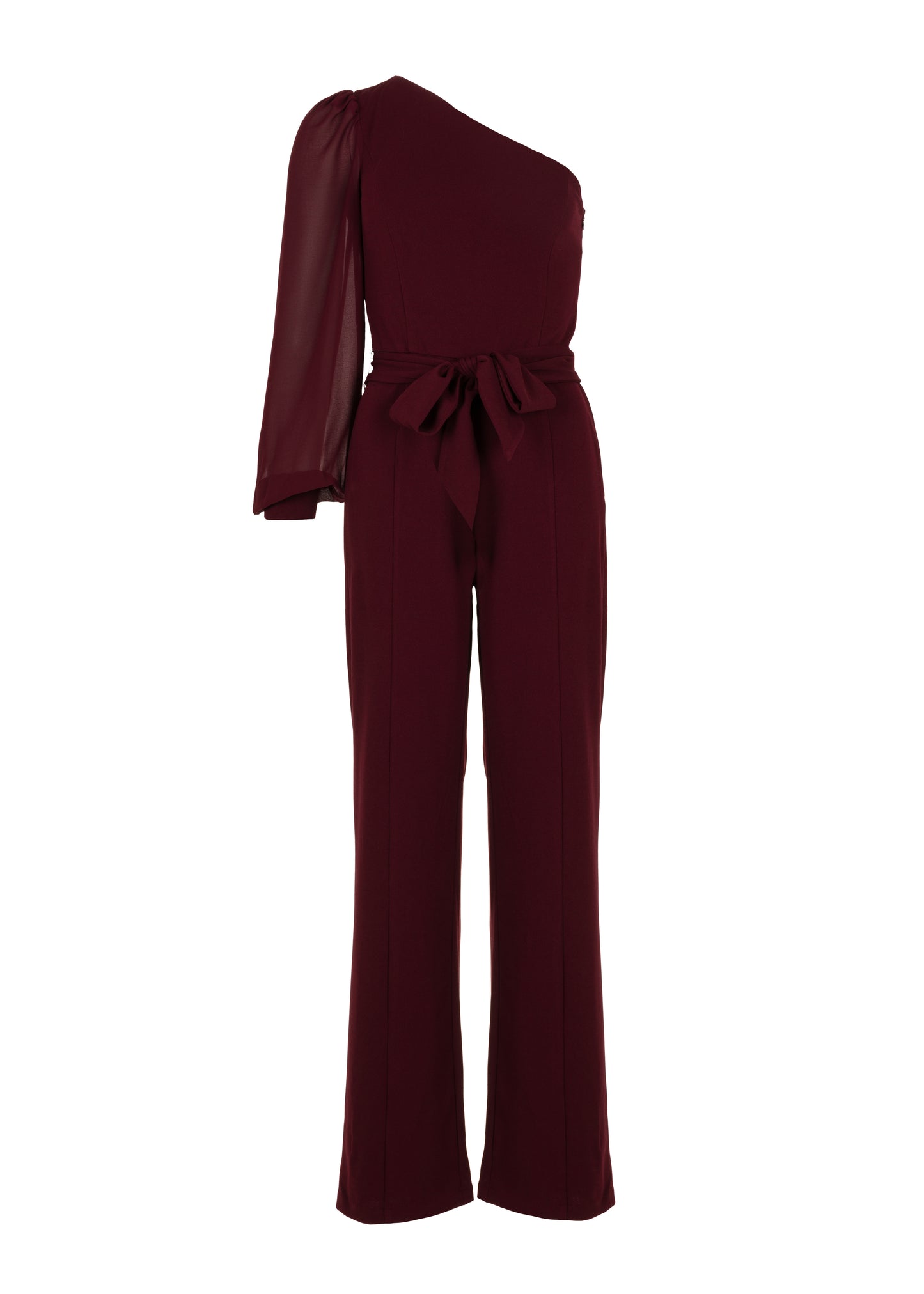 Jossy One-Shoulder Jumpsuit - Burgundy