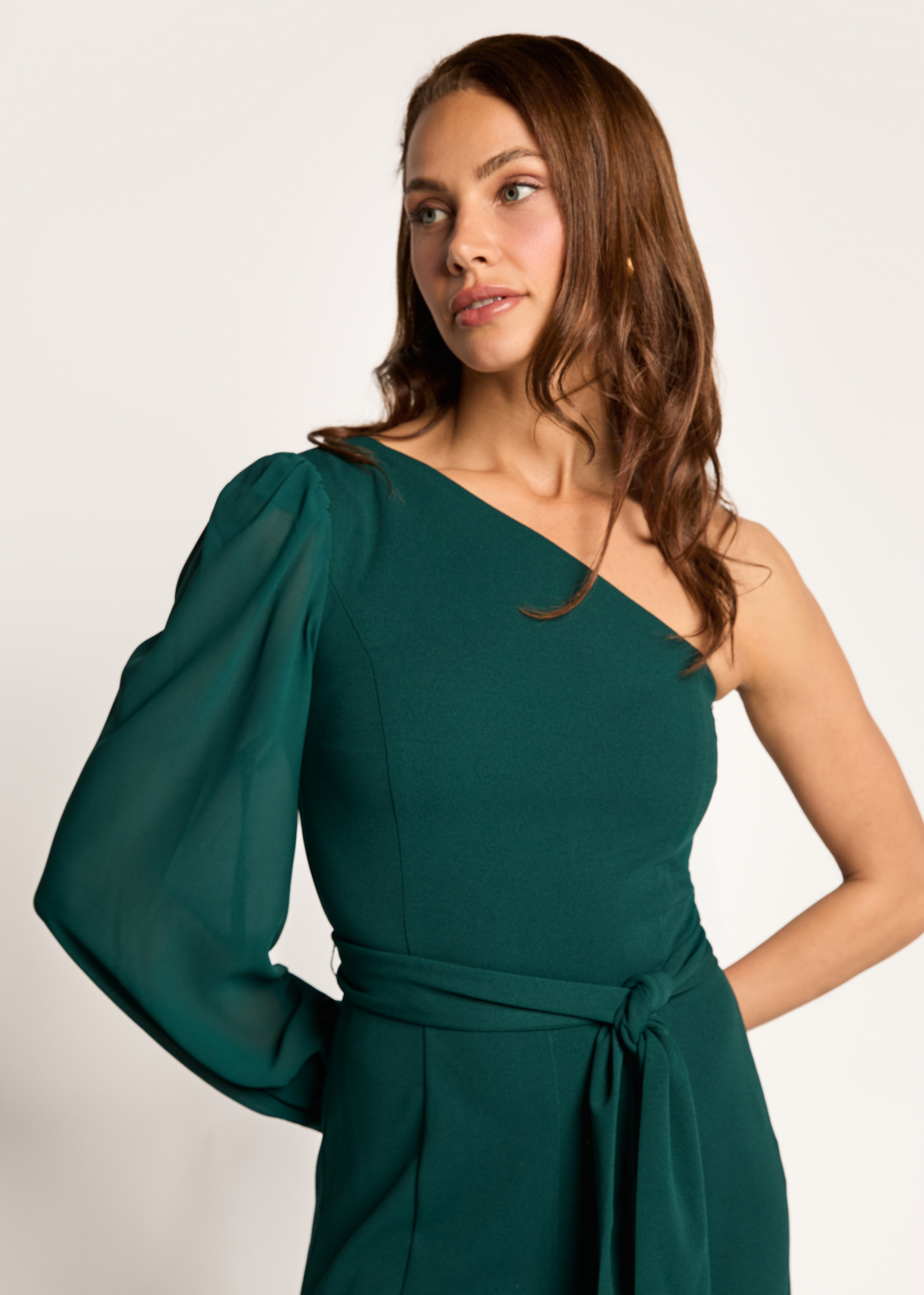 Jossy One-Shoulder Jumpsuit - Teal Green
