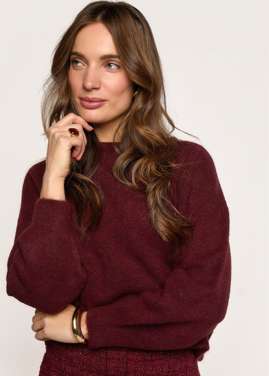 Kelsey Hairy Sweater - Burgundy