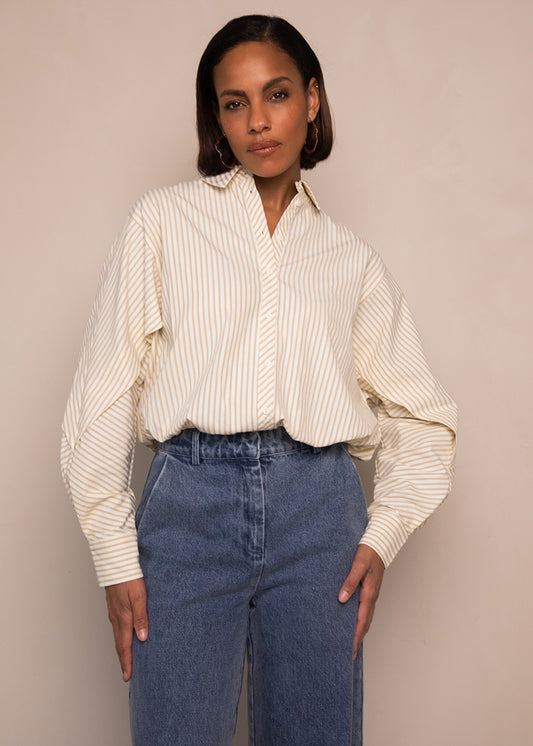 Blair Blouse Wit/Camel
