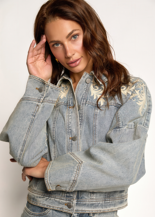 Lune Denim Jasje - Dirty Blue