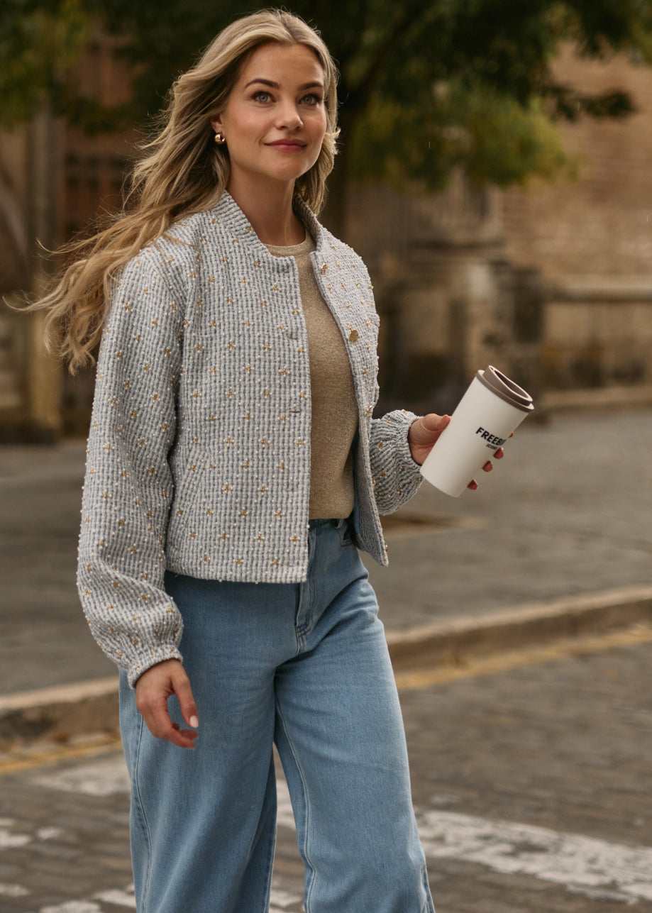 Lola Jacket Off-white/Blue