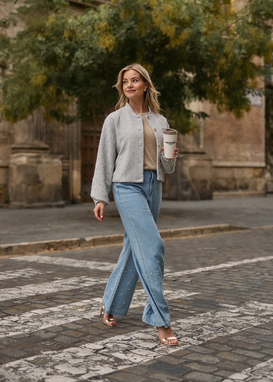 Lola Jacket Off-white/Blue