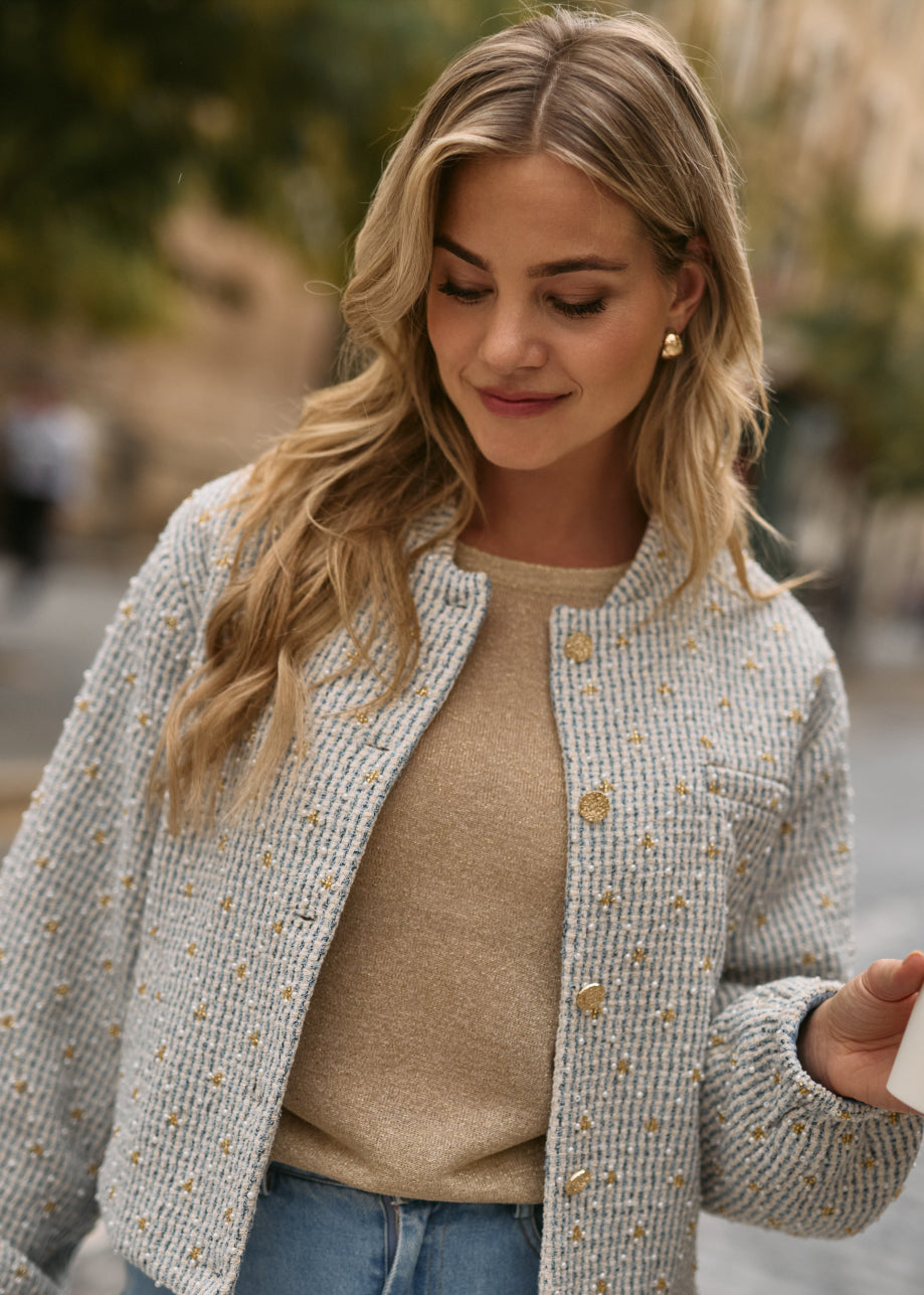 Lola Jacket Off-white/Blue