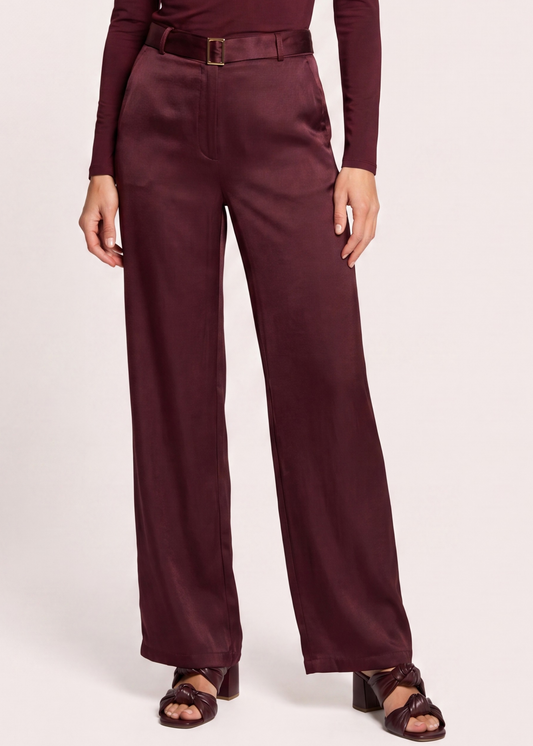 Panthea Wide Pants - Burgundy