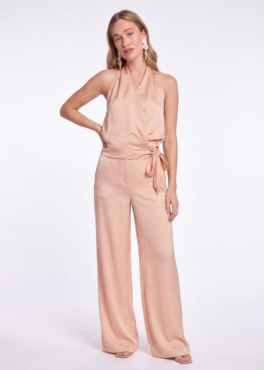 Panthea Wide Pants - Powder Blush