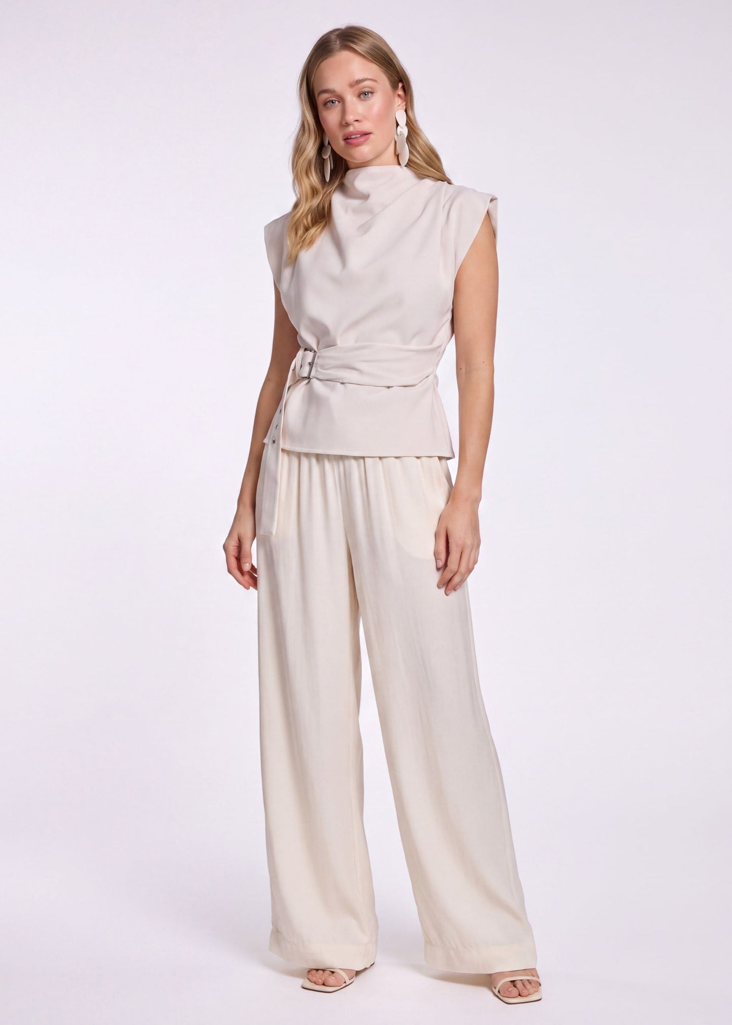 Poppy Wide Pants - Sandy Beach