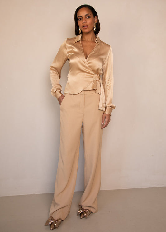 Bar Blouse Gold Camel