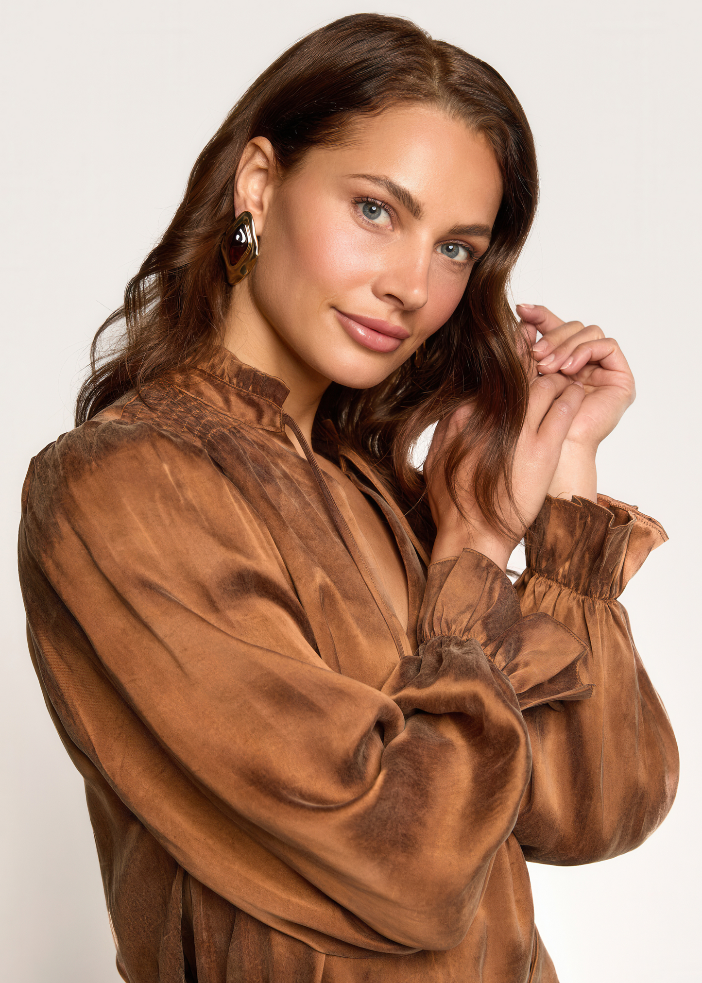 Sunday Flowy Blouse - Cinnamon