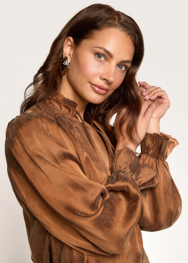 Sunday Flowy Blouse - Cinnamon