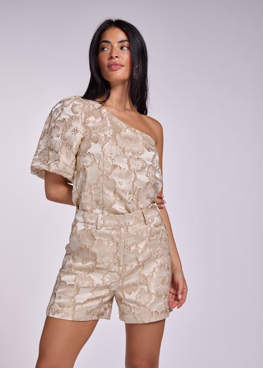 Plume Jacquard Shorts - Sandy Beach