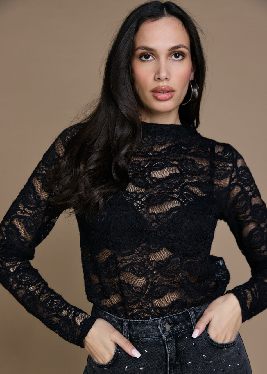 Talina Lace Top - Black