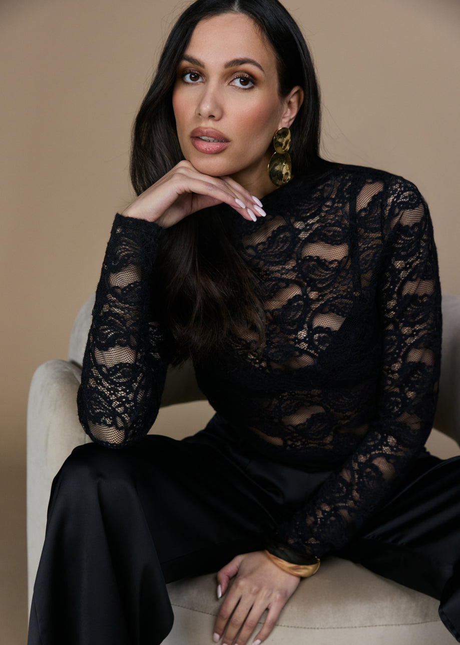 Talina Lace Top - Black