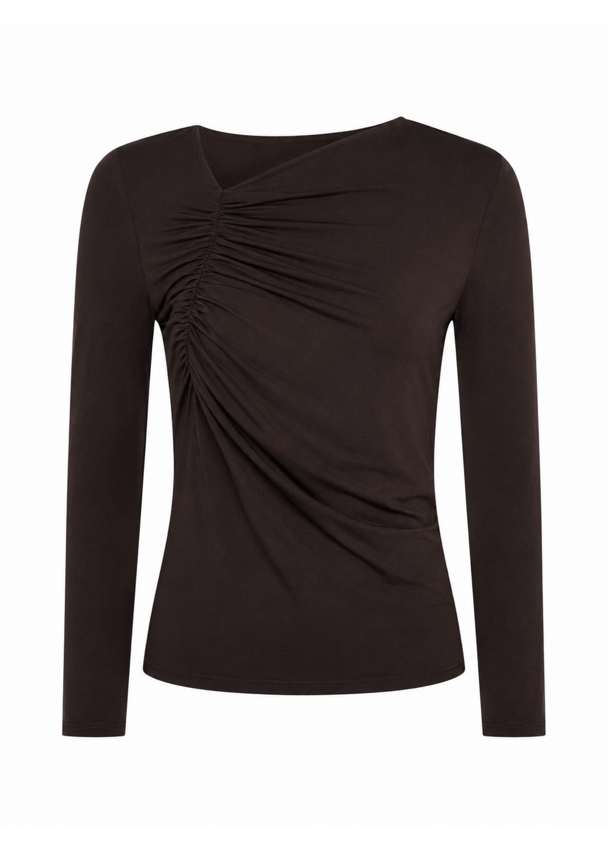 Tamina Lange Mouw Top - Dark Chocolate