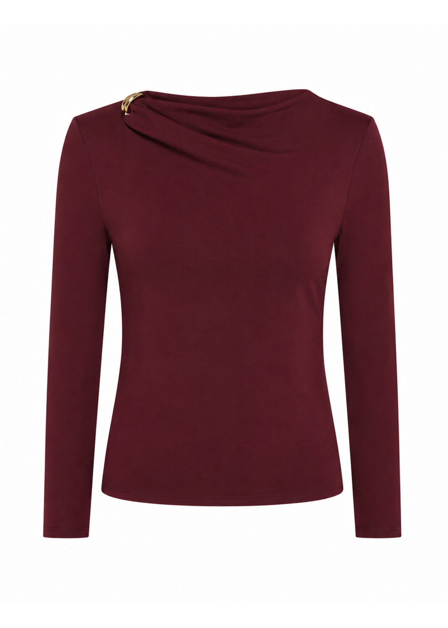 Tana Stretch Long Sleeve Top - Burgundy