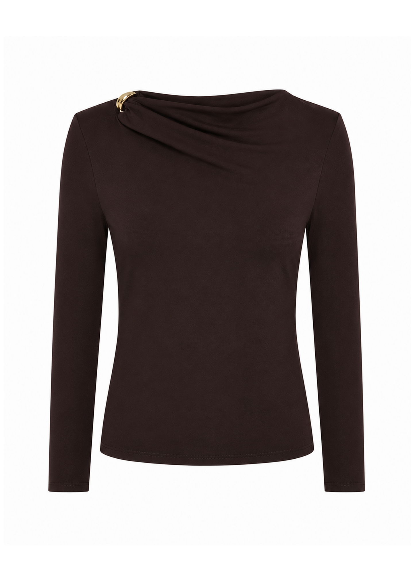 Tana Stretch Long Sleeve Top - Dark Chocolate
